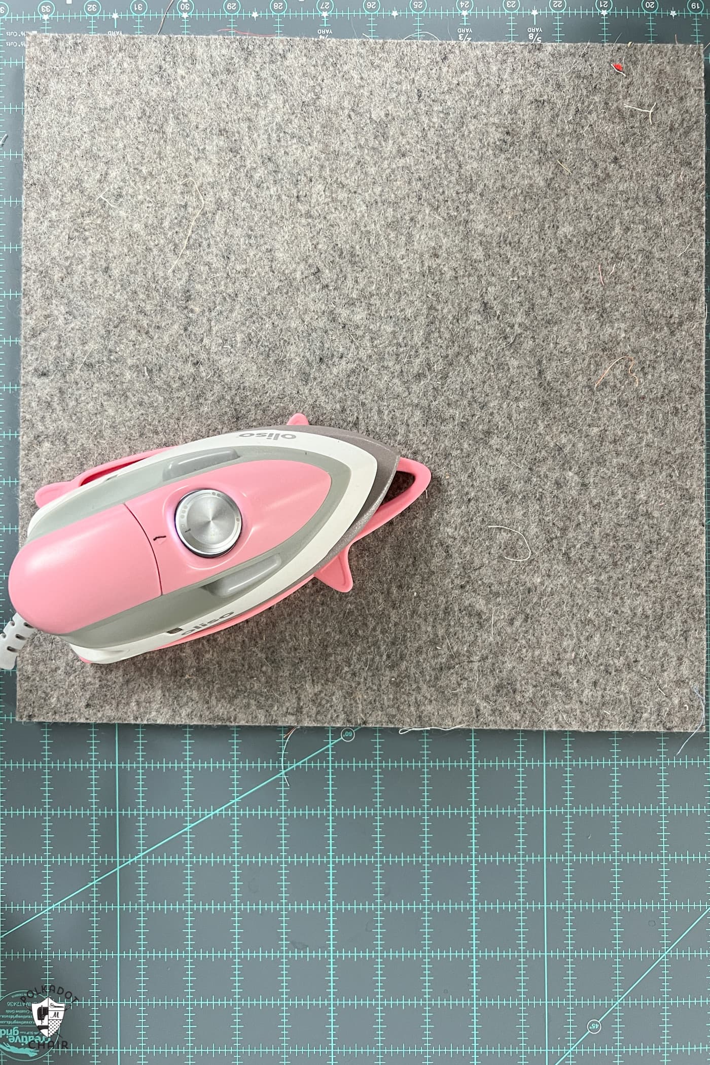 mini iron on wool mat