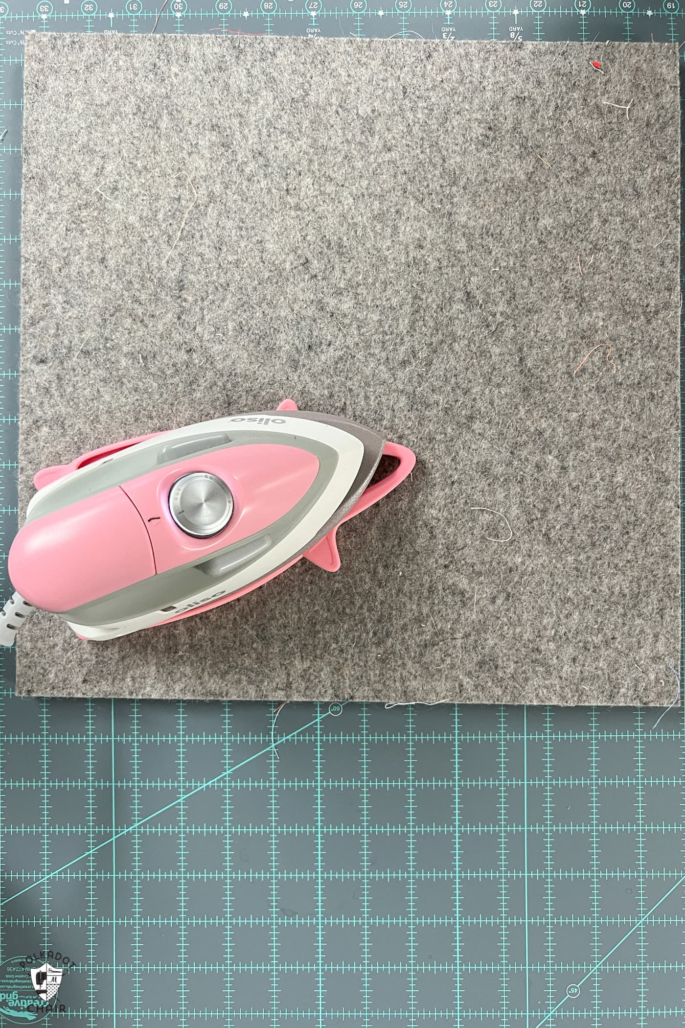 mini iron on wool mat