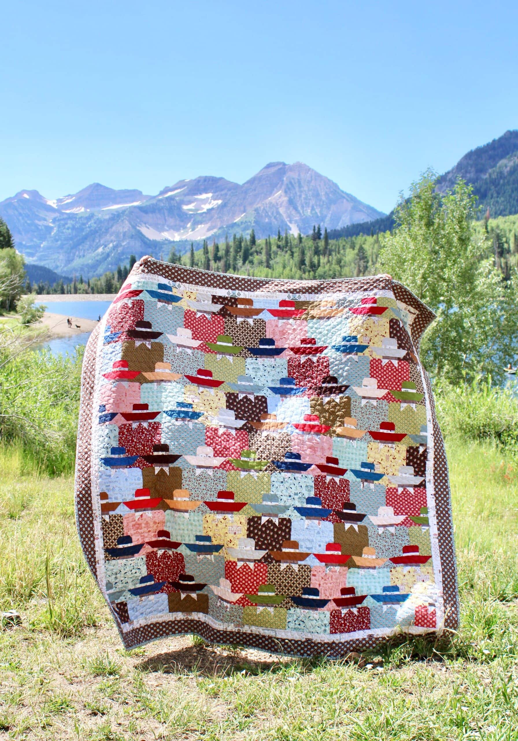 colorful quilt outdoors
