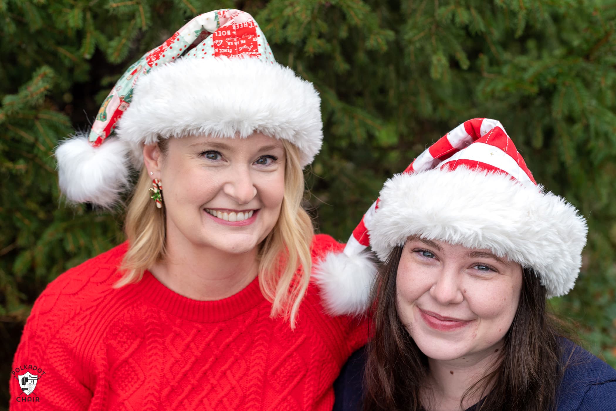 woman wearing santa claus hat