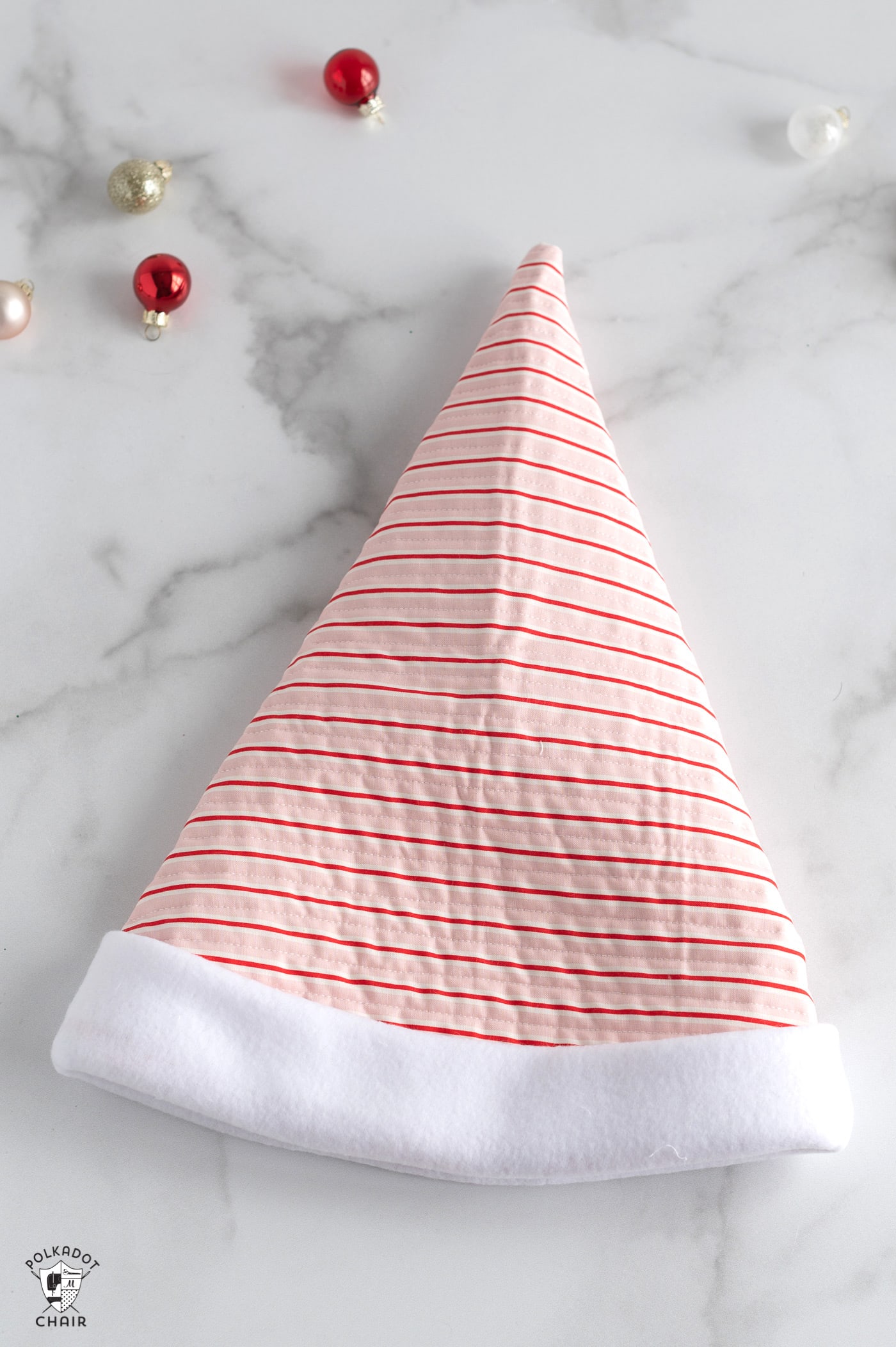 Santa hat on white table