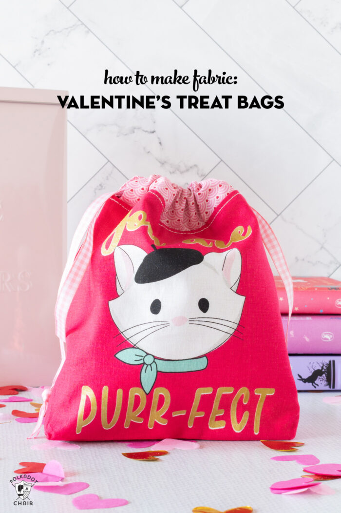 Fabric Valentine's Day Treat Bag Tutorial - The Polka Dot Chair
