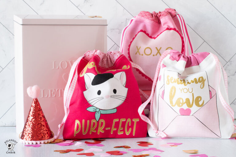 Fabric Valentine's Day Treat Bag Tutorial - The Polka Dot Chair