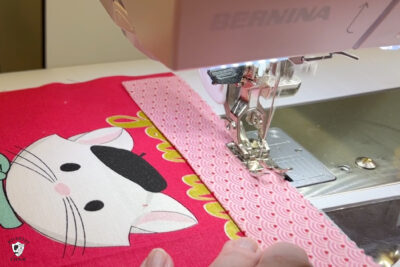 fabric under sewing machine foot