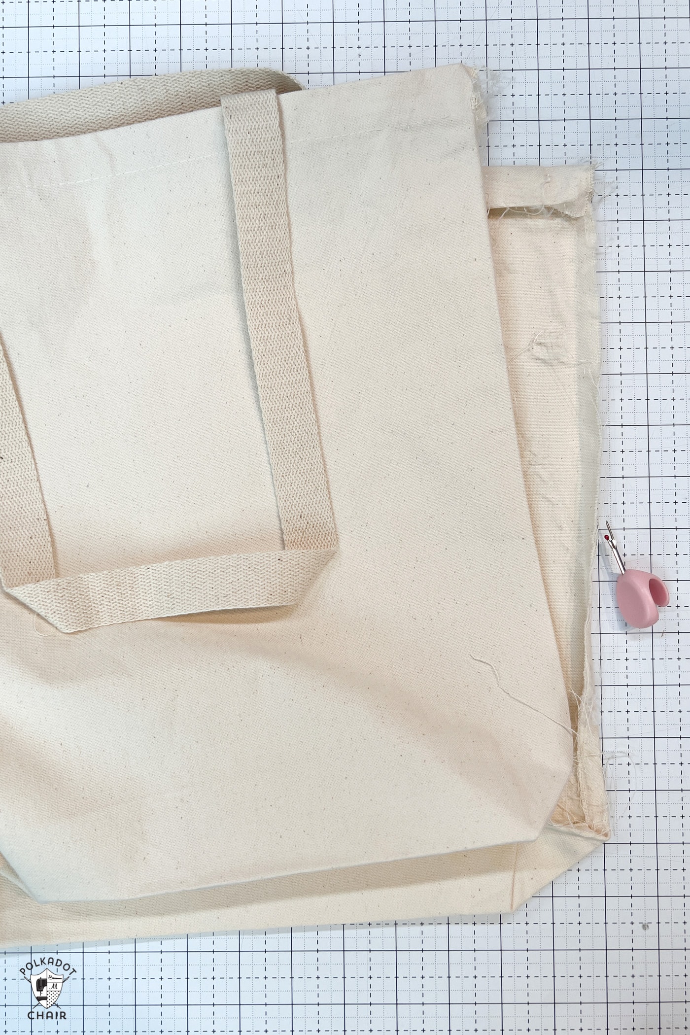 tote bag on white cutting mat