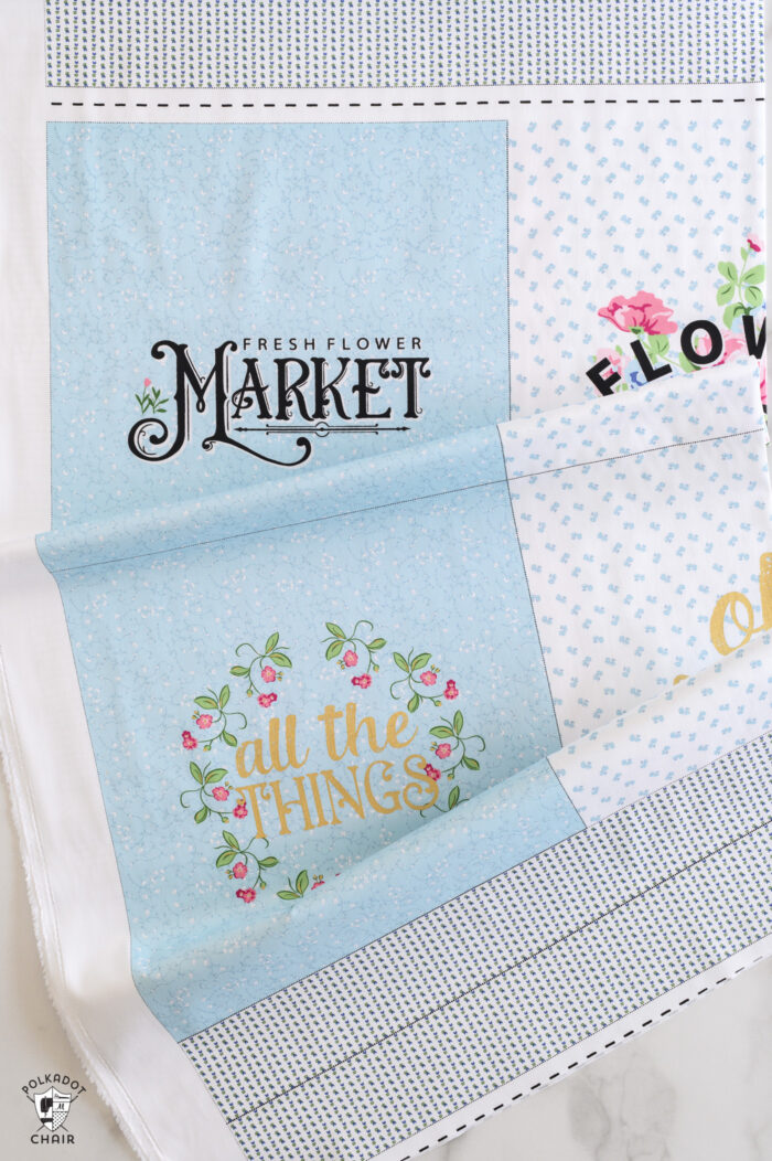close up of fabric panel