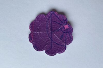 purple fabric on white table