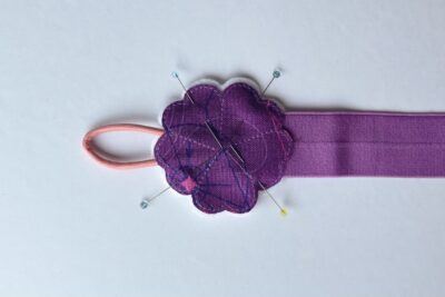 purple fabric on white table