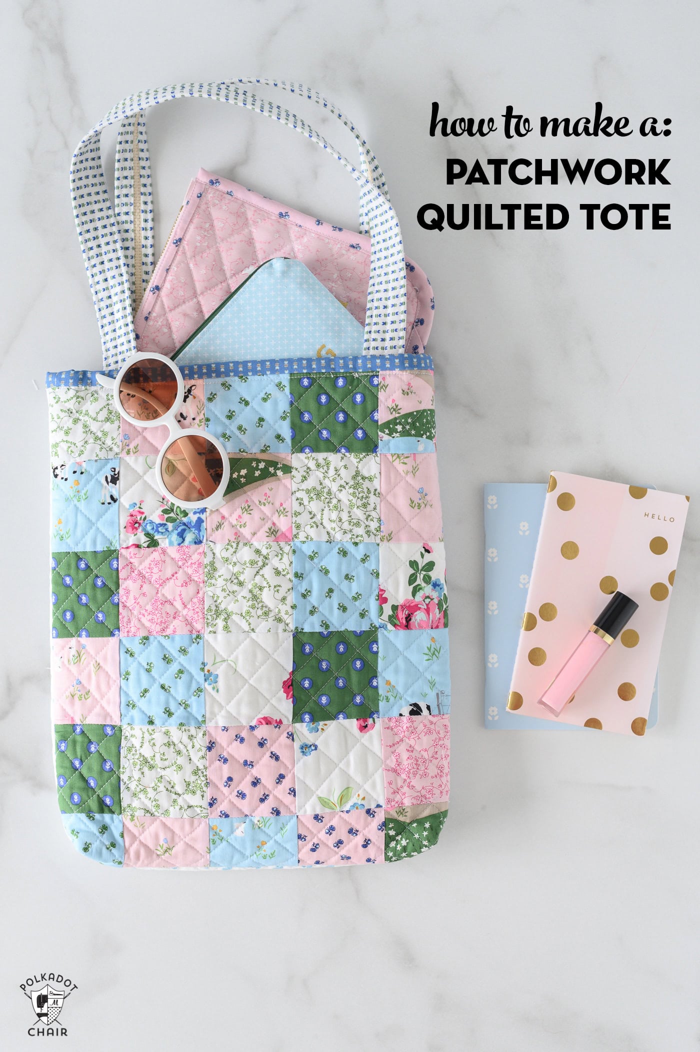 Use your Fabric Scraps to Make a Patchwork Quilted Tote Bag