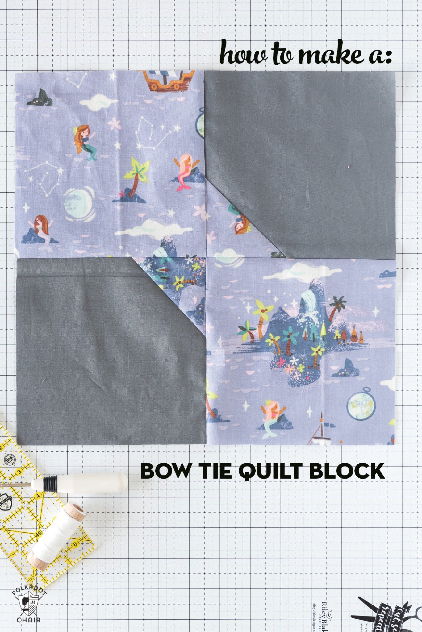 Block Pattern Tie Twelve Inch Bow Tie Quilt Block Pattern - The Polka Dot Chair