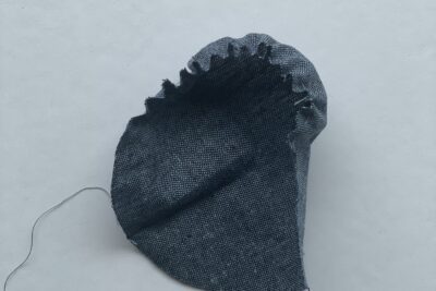 circle fabric being gathered