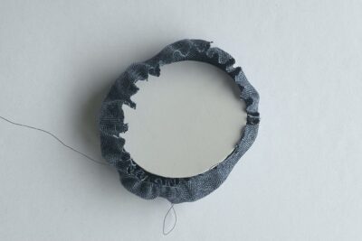 circle fabric being gathered