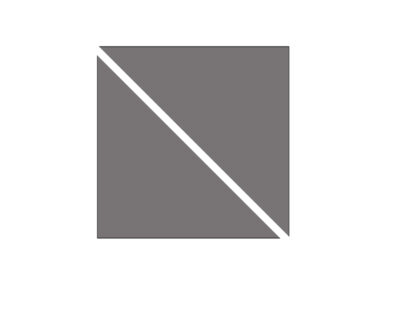diagram of half square triangle assembly in gray and blue