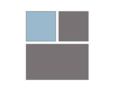 illustration of quilt block construction shown in blues and grays