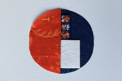 circle of fabric on white table