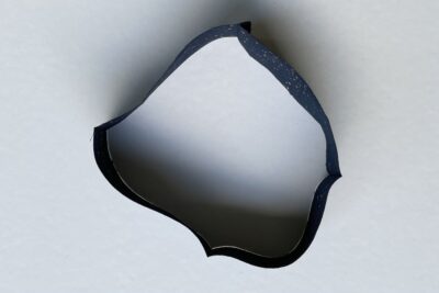 folds marked in loop of blue fabric