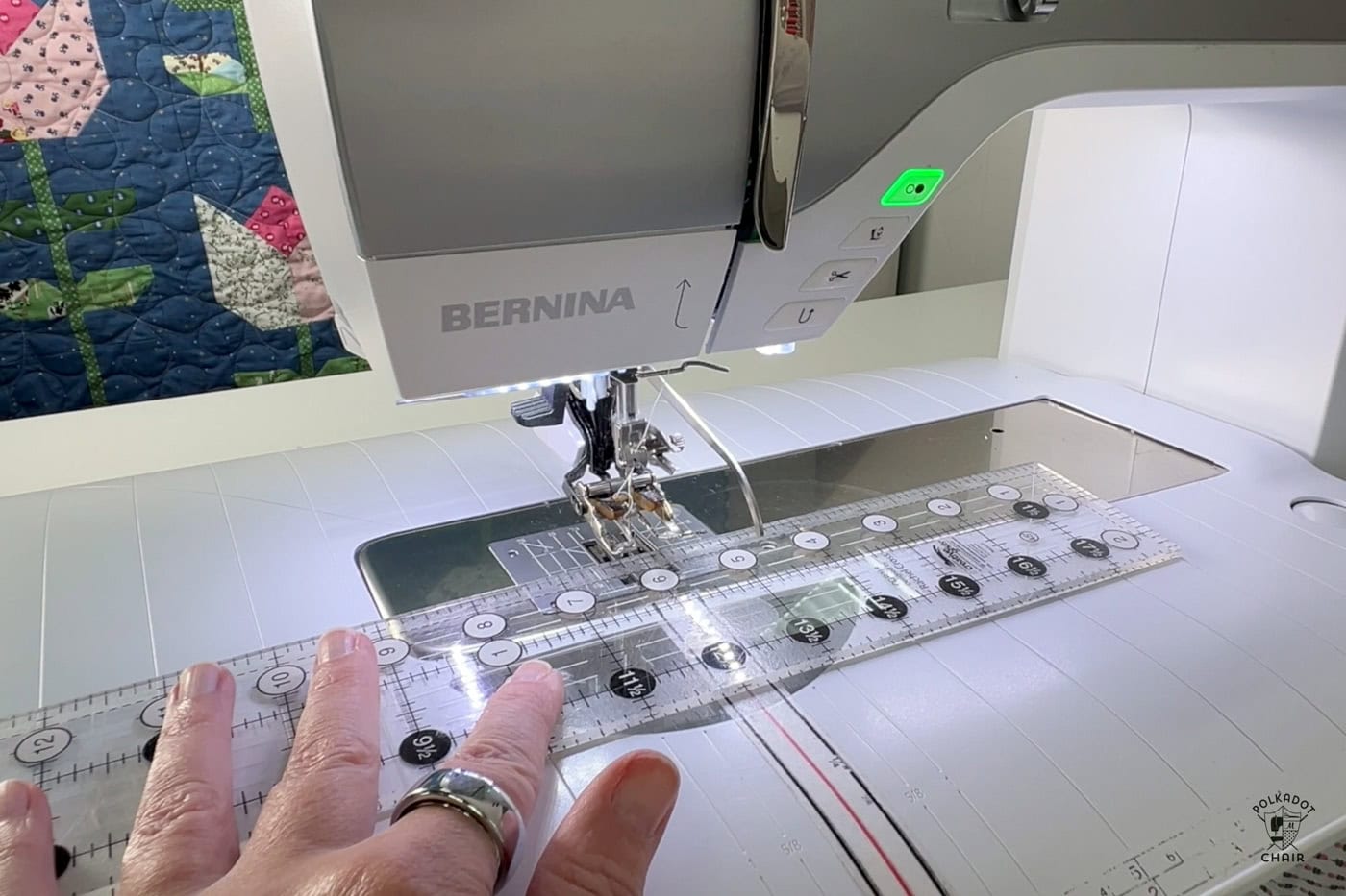 ruler on sewing machine