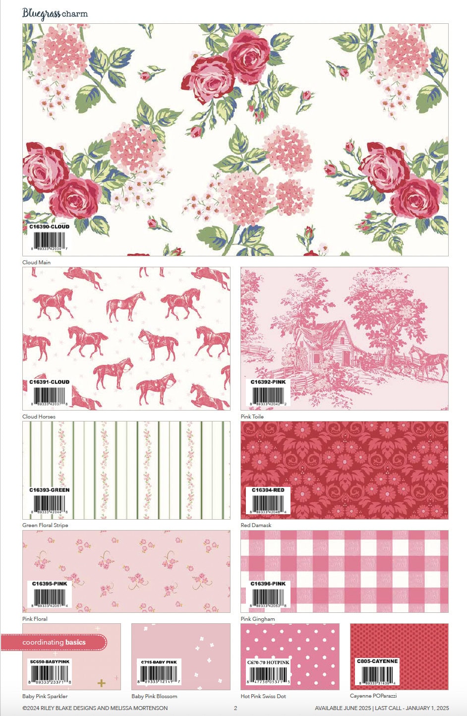 collage image of bluegrass charm fabric designs by melissa mortenson