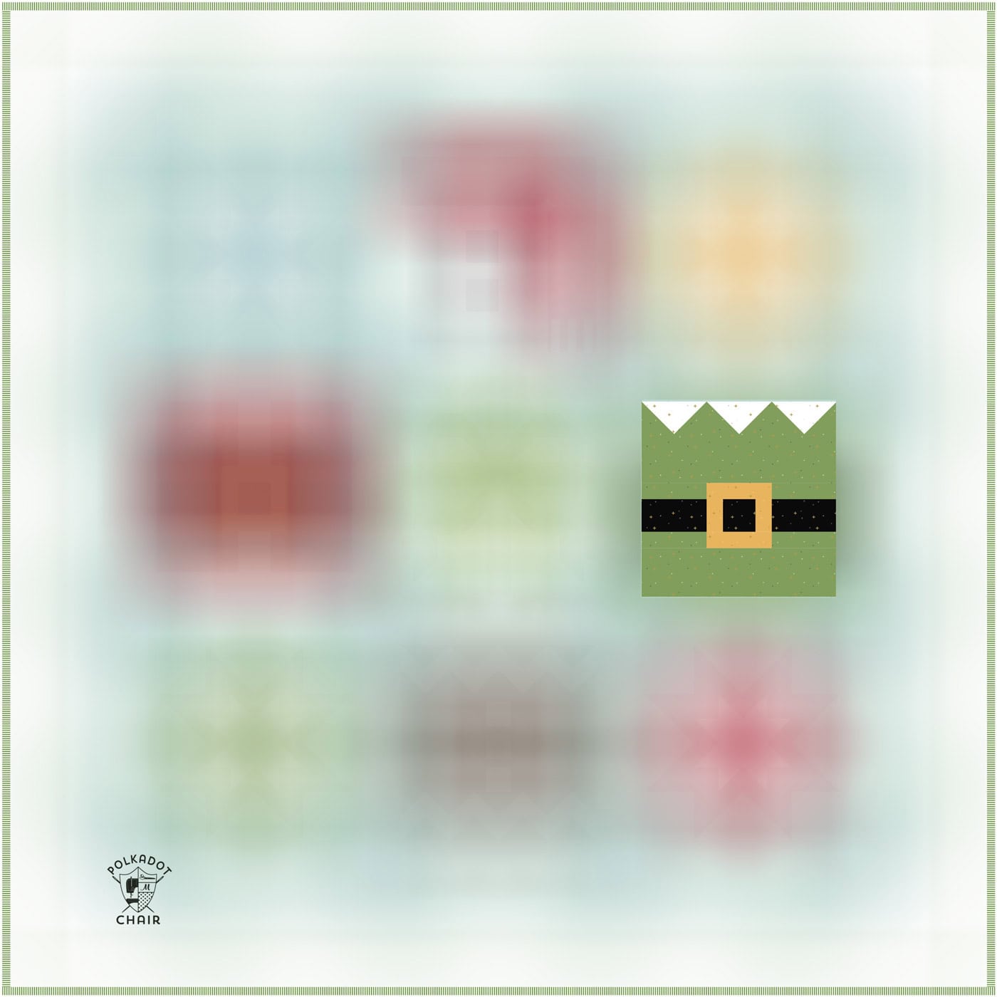 blurred out image of festive friends quilt