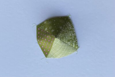 green fabric pyramid