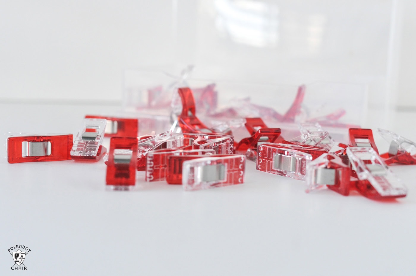 binding clips on white table