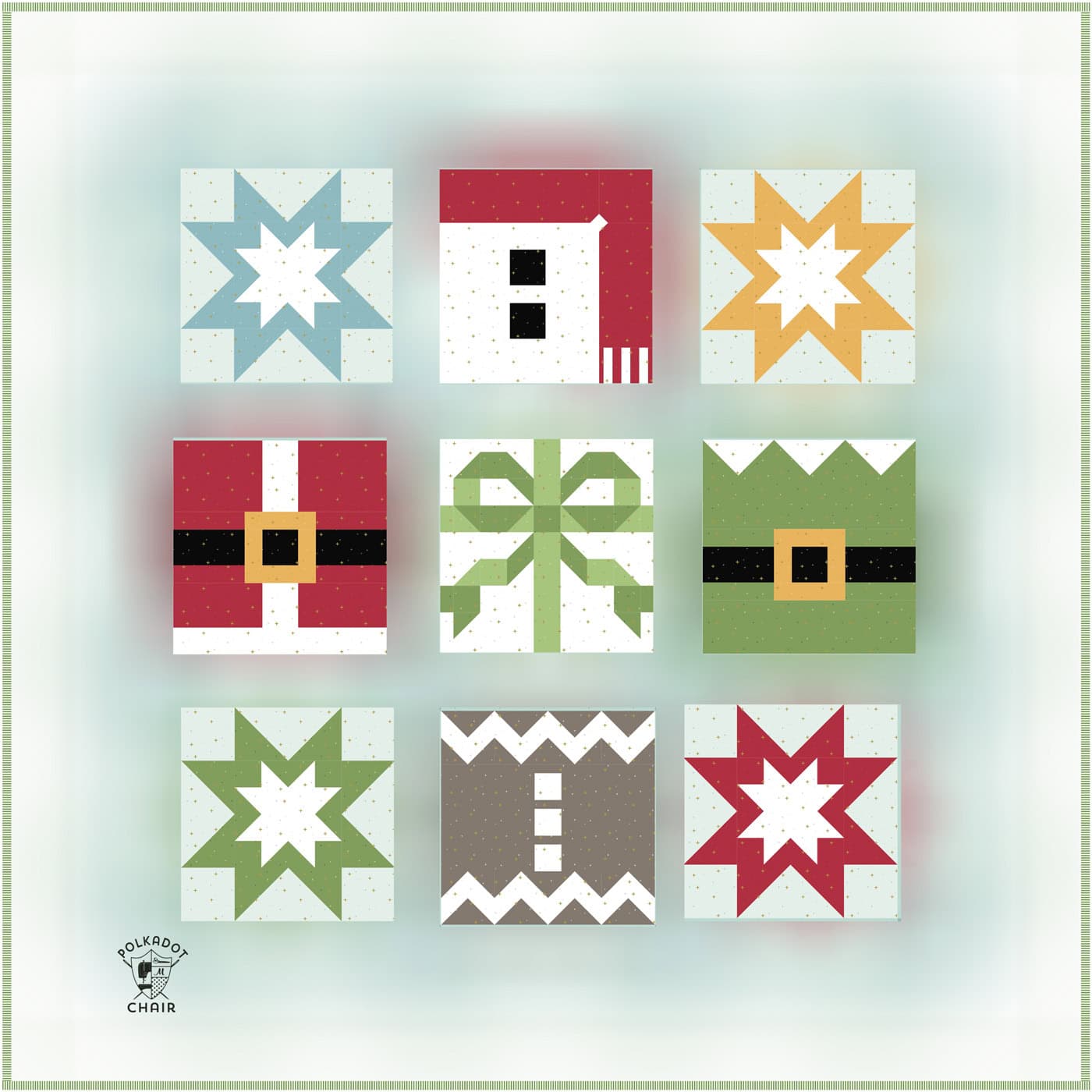 mockup of chirstmas quilt