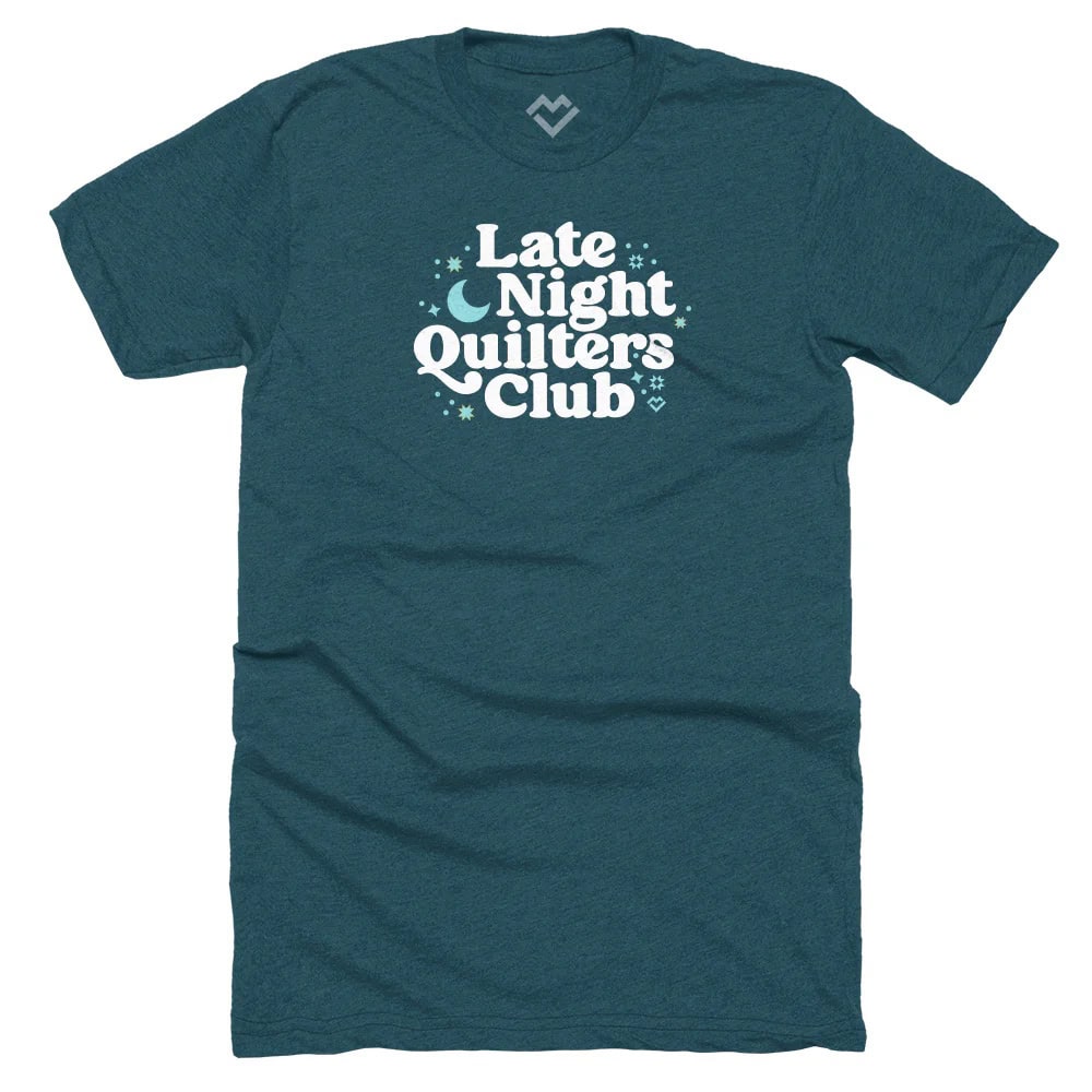  blue t-shirt with white letters