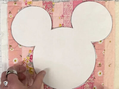 Mickey shape on quilted fabric