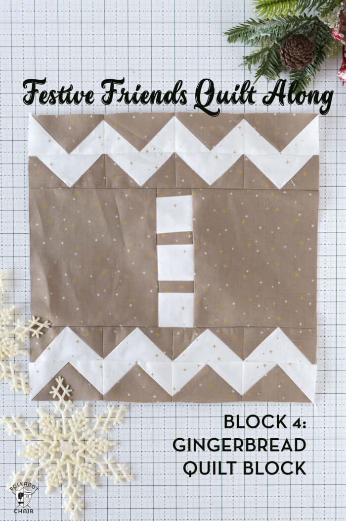 A "Sweet" Gingerbread Man Quilt Block Pattern for the Festive Friends Quilt Along - The Polka ...