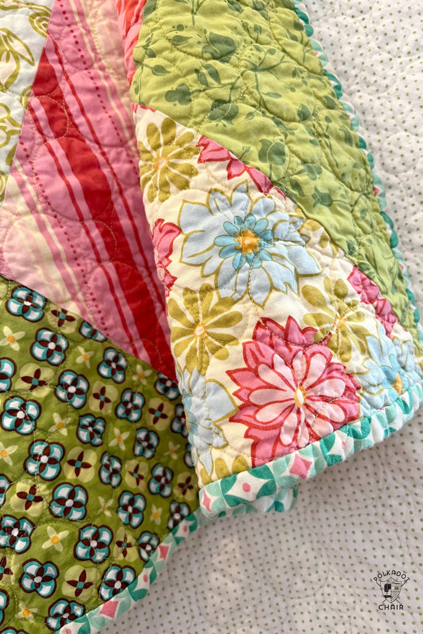 close up of quilt texture
