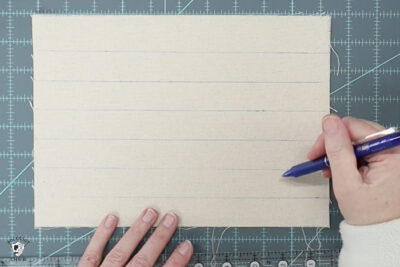 lines marked on contton canvas on cutting mat