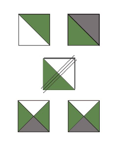 quarter square triangle illustration