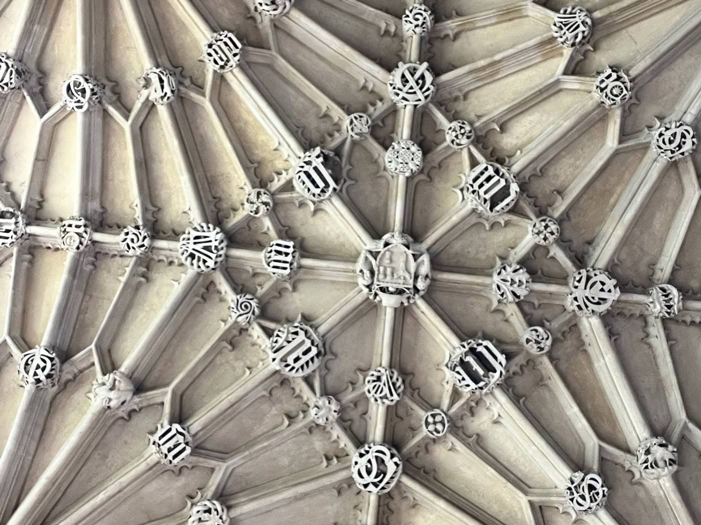 close up of stone ceiling