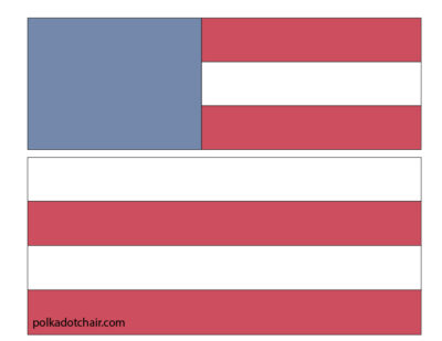 Red white and blue flag quilt block illustration
