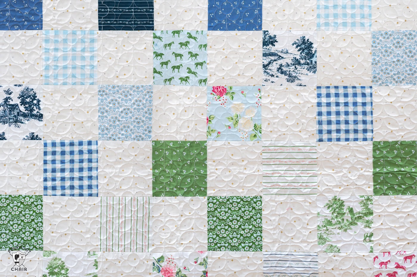 flat view of patchwork quilts