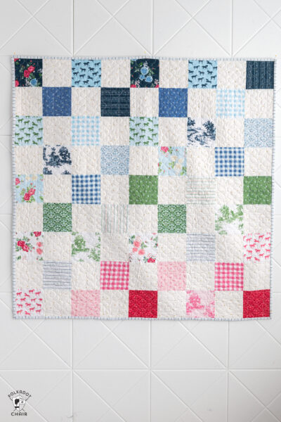 flat view of patchwork quilts