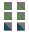 green and gray quilt block illustrations
