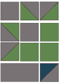 green and gray quilt block illustrations