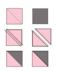 gray and pink quilt block assembly diagram