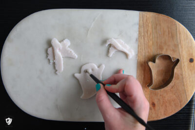 Cut out clay on cutting mat