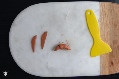 Clay on cutting board