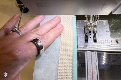 bag strap construction steps on sewing machine