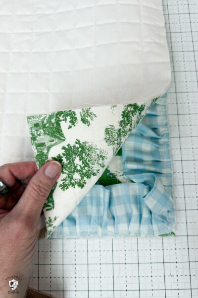 fabric on cutting mat