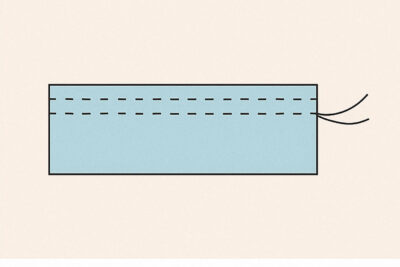 two rows of basting on fabric illustration