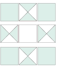 ohio star block illustrations in blue and white