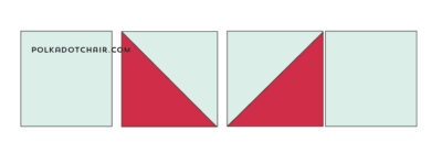 christmas gift quilt block illustrations in blue, green and red