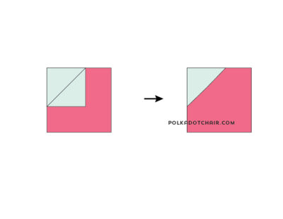 stocking quilt block illustrations in pink, red and mint