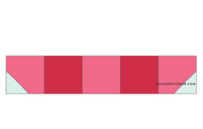 stocking quilt block illustrations in pink, red and mint