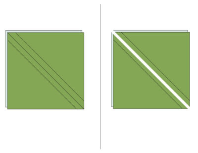 christmas tree block illustrations in green and blue