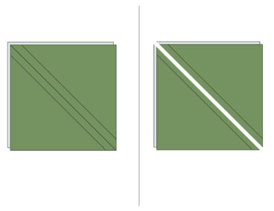 christmas tree block illustrations in green and blue